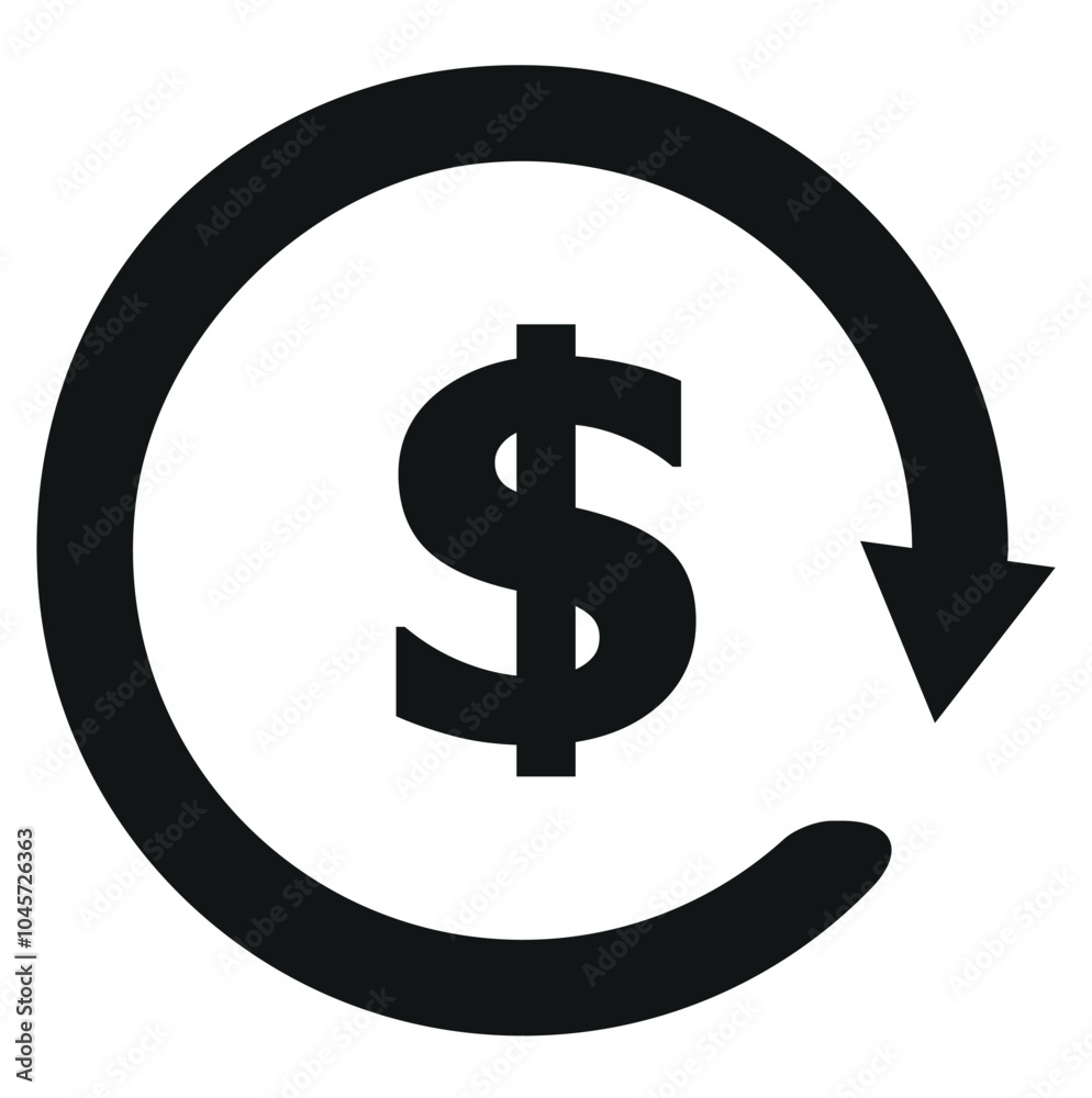 money icon in circle on white background vector icon money icon in circle on white background vector icon