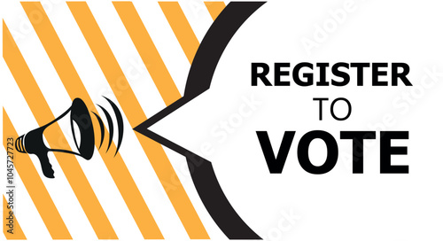 register to vote vector icon on white background.  