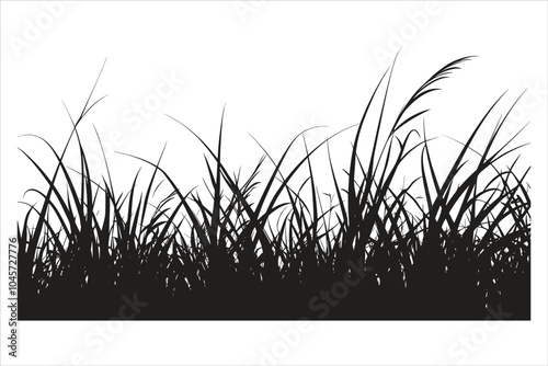 Natural Grass Silhouette Vector Graphic