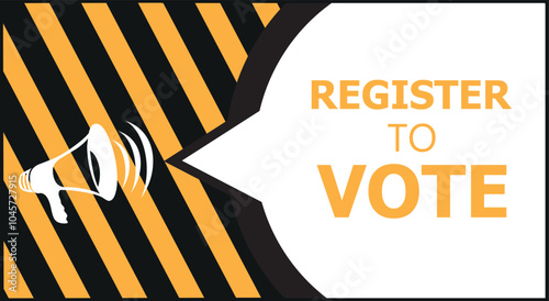  register to vote vector icon on white background.  
