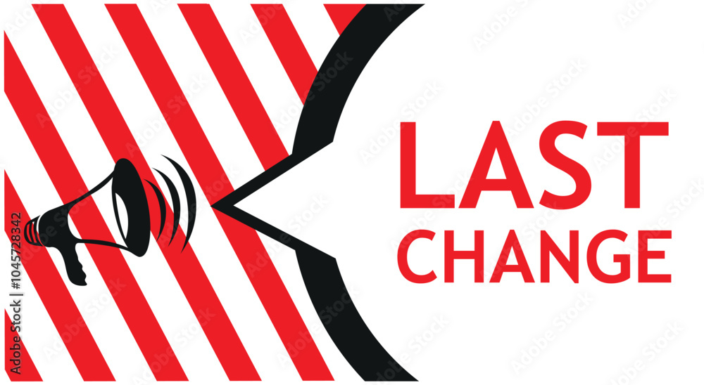 Last Chance Label With Megaphone Icon Last Chance Label With Megaphone Icon