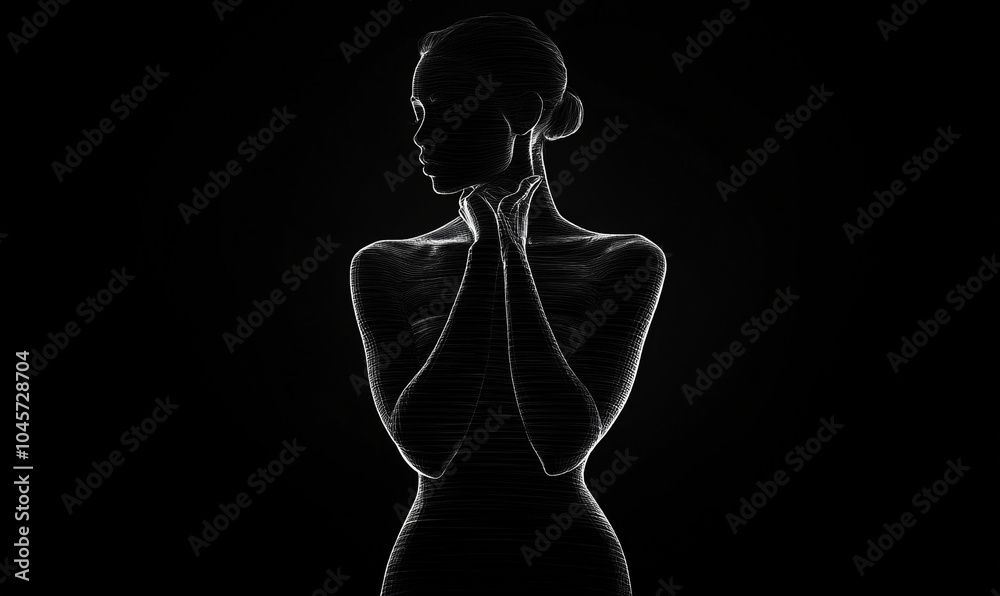 Female Body Outline Black and White Women's Illustrations for Modern Background Wallpaper Art and Home Decor design Female Body Outline Black and White Women's Illustrations for Modern Background Wallpaper Art and Home Decor design