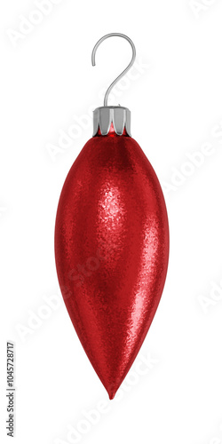 Red Christmas ball. Isolated on transparent background
