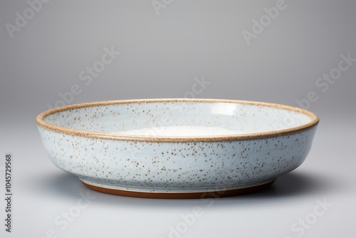 Minimalist ceramic tableware  elegant grey, blue, and white plate or bowl on clean background