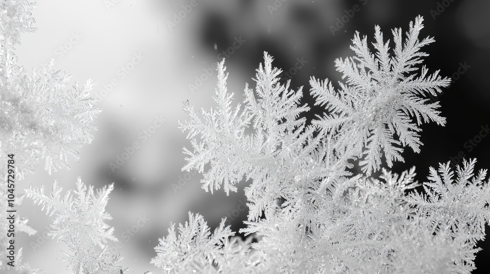 Delicate Ice Crystals on Windowpane Winter Nature Macro Photography Delicate Ice Crystals on Windowpane Winter Nature Macro Photography
