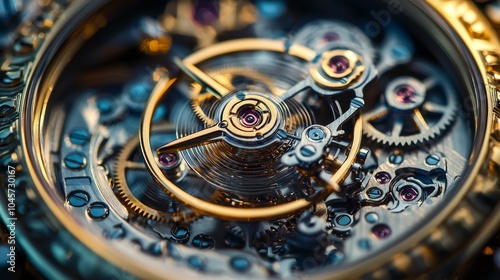 Wallpaper Mural Closeup of intricate gold and silver watch mechanism Torontodigital.ca