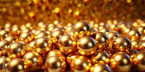 Golden Lottery Balls in Depth of Field - Conceptual Photography for Winning Dreams and Luck