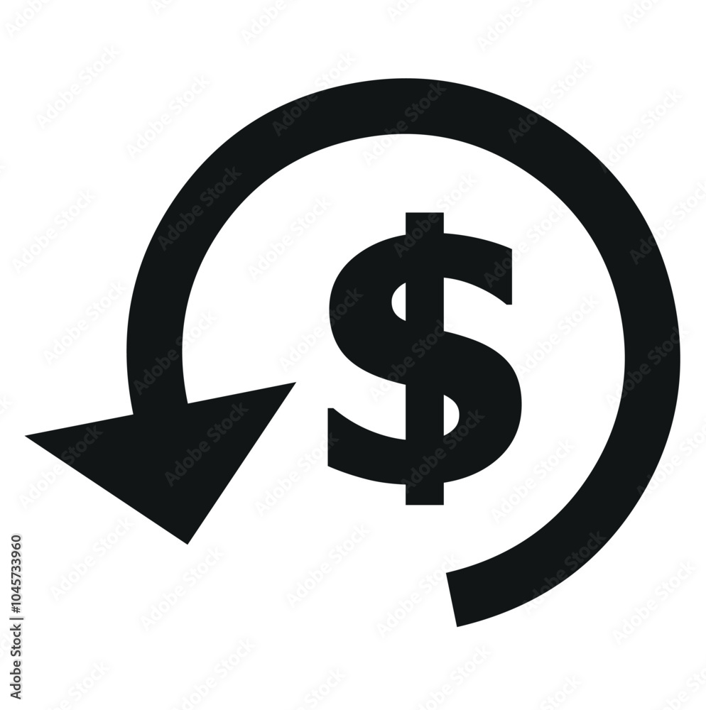 money icon in circle on white background vector icon money icon in circle on white background vector icon