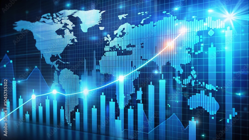 Graph Technology Background Illustrating Stock Market Growth with Candlestick Chart and Rising Arrow Graph Technology Background Illustrating Stock Market Growth with Candlestick Chart and Rising Arrow