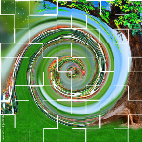 Abstract colorful gradient background for dark green and dark green cyan round design texture