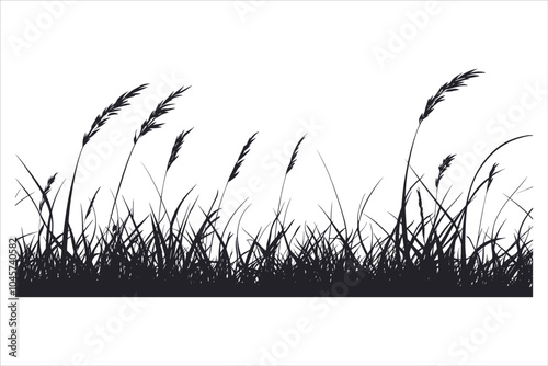 Natural Grass Silhouette Vector Graphic