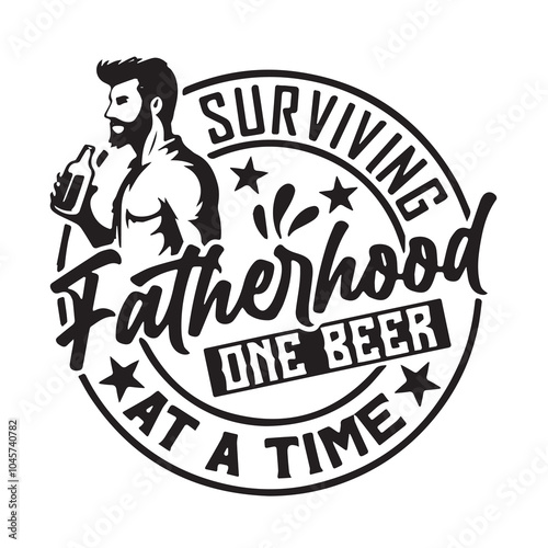 surviving fatherhood logo inspirational positive quotes, motivational, typography, lettering design