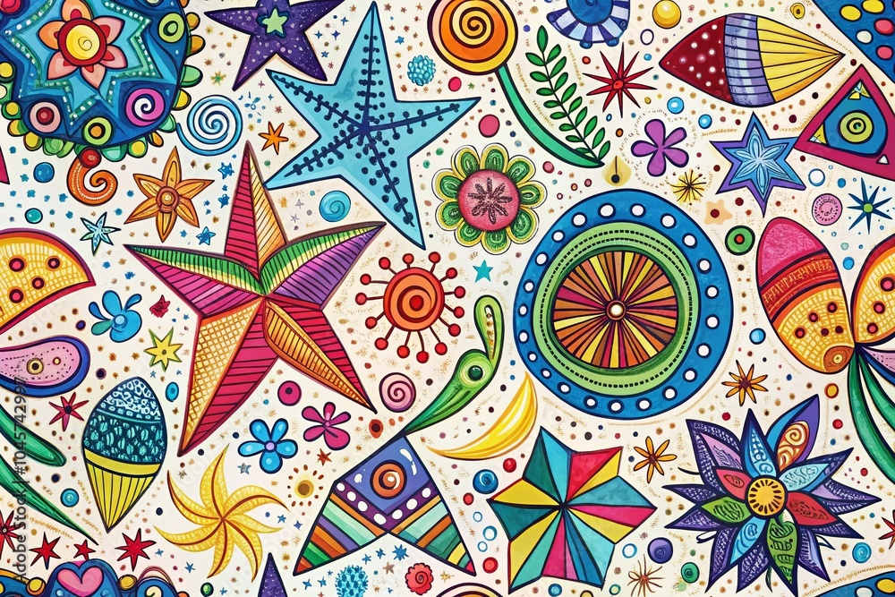 Hand-Drawn Design Elements for Kids' Projects: Triangles, Stars, and Waves Hand-Drawn Design Elements for Kids' Projects: Triangles, Stars, and Waves