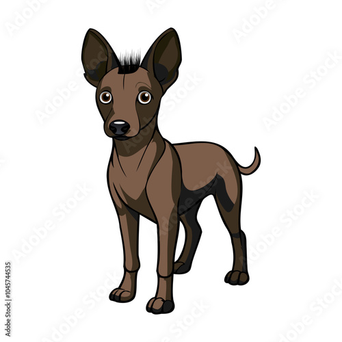 Perro Pila Argentino dog vector illustration isolated on white background in cartoon style.
