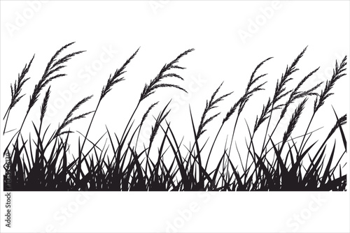 Natural Grass Silhouette Vector Graphic