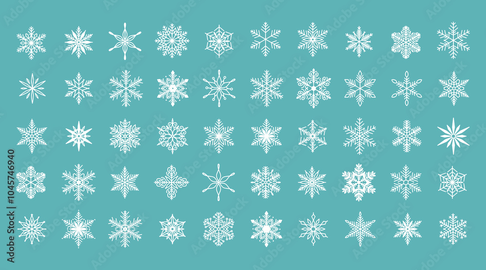 Unique snowflakes set, detailed hand drawn flat vector line illustration. Graphic outline drawing. Christmas and New Year symbol. Beautiful snowflake silhouette icon for frosty winter designs. Unique snowflakes set, detailed hand drawn flat vector line illustration. Graphic outline drawing. Christmas and New Year symbol. Beautiful snowflake silhouette icon for frosty winter designs.
