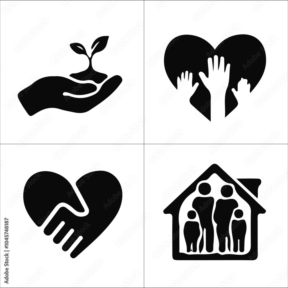 Hand,woman,Heart vectors design symbol Hand,woman,Heart vectors design symbol