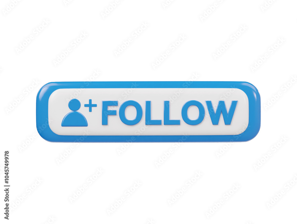 Follow icon 3d render illustration Follow icon 3d render illustration
