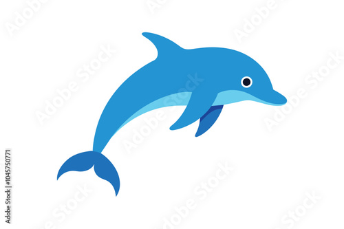 Beautiful dolphin vector art illustration.