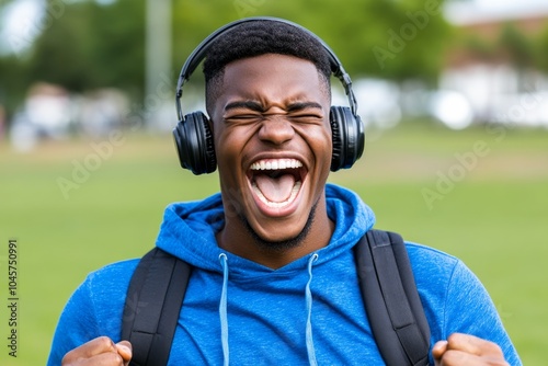 Hyper-realistic close-up of a person laughing joyfully, capturing the pure emotion and energy of living each day fully