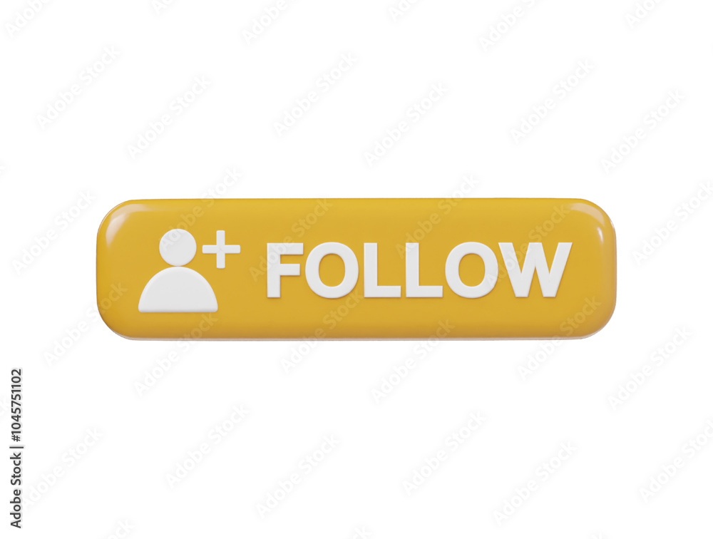 Follow icon 3d render illustration Follow icon 3d render illustration