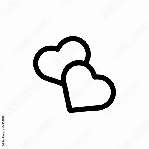 two hearts icon sign vector