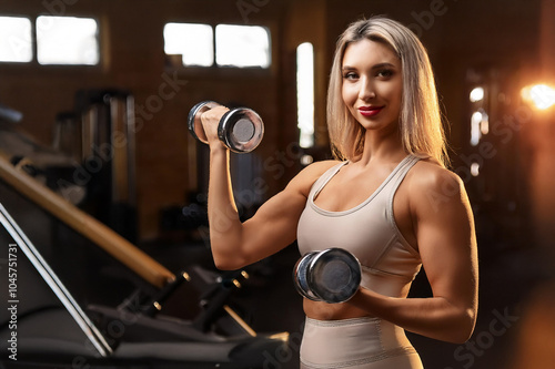 Obraz na płótnie Blonde junge Frau beim Training w salonie