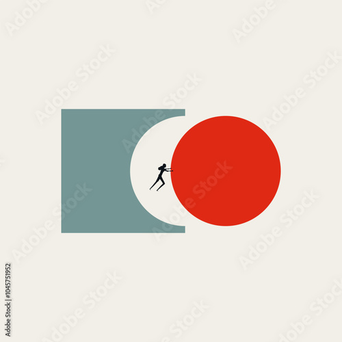 Business company spin-off vector concept. Symbol of strategy, enterprise, new opportunity. Minimal design eps10 illustration.