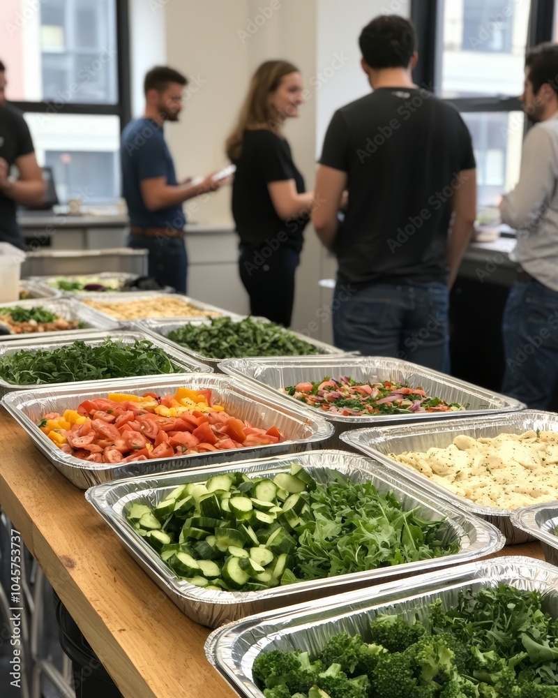 Obraz premium Fresh Ingredients at a Modern Cooking Event