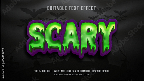 scary editable text effect