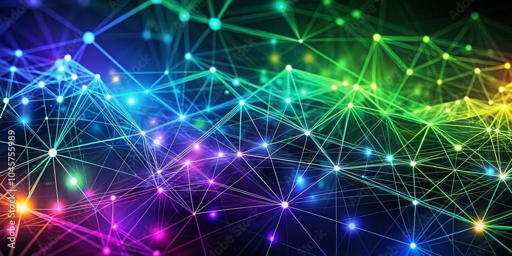 Futuristic Technology Network Background with Digital Connectivity and Data Flow Visualization