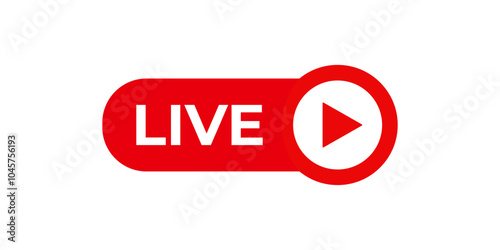 Online live stream logo. Red video broadcast icon.