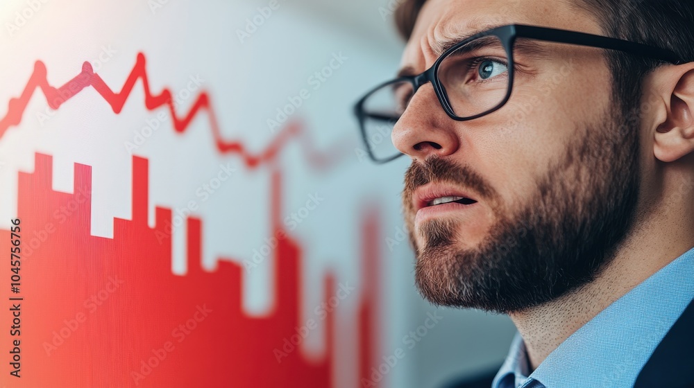 Businessman Analyzing Market Trends and Challenges Businessman Analyzing Market Trends and Challenges