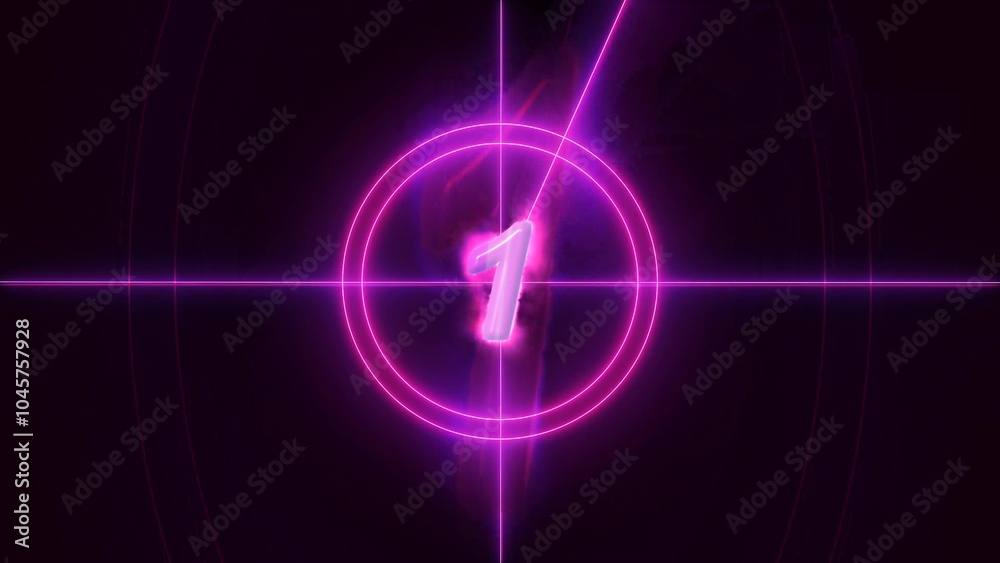 Glowing Pink Number One in Circular Target Design Glowing Pink Number One in Circular Target Design