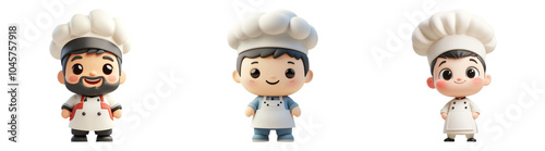 Illustration of young chefs isolated transparent background perfect for culinary or restaurant-themed designs