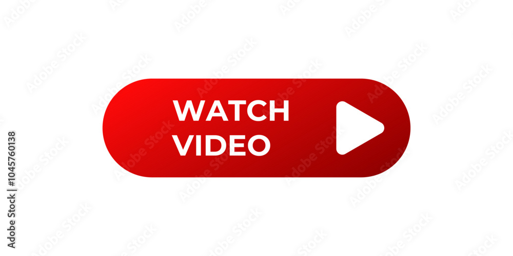 Play button banner icon. Red play button symbol. Play button banner icon. Red play button symbol.