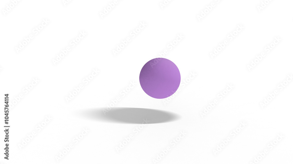 A colored ball in the air with a shadow