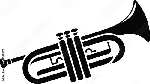 Trumpet silhouette vector icon