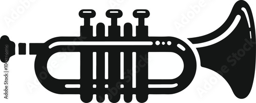 Trumpet silhouette vector icon