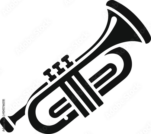 Trumpet silhouette vector icon