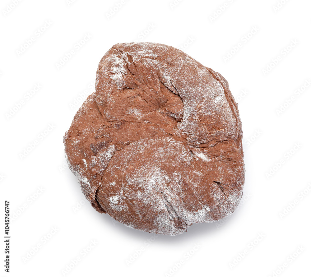 Chocolate dough isolated on white, top view Chocolate dough isolated on white, top view