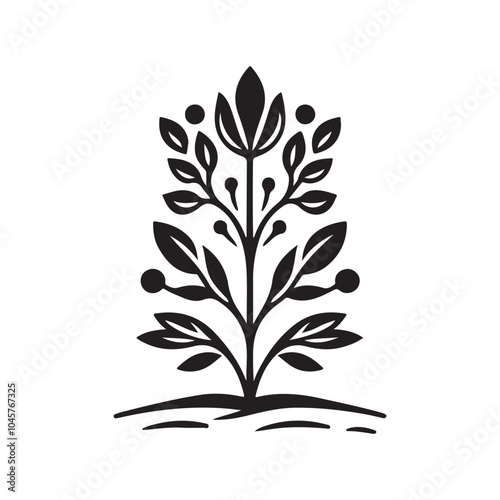 Plant Silhouette Vector Illustrations – Perfect for Nature-Inspired Designs