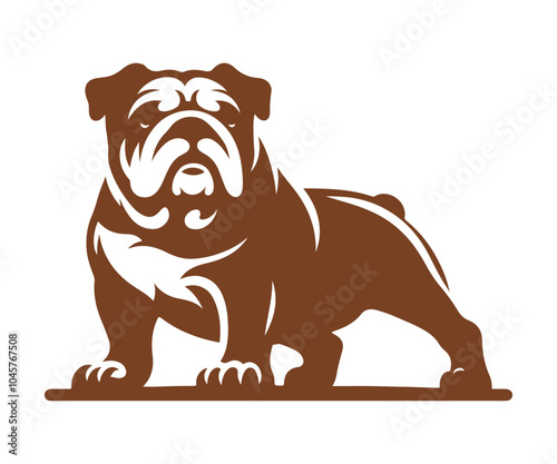 Walnut-Colored Bulldog on White Background – High-Quality Image of Purebred Dog, Perfect for Pet-Themed Designs and Isolated Artwork
