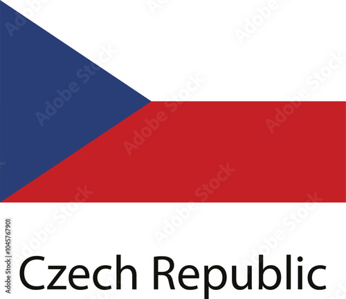 The flag of the Czech Republic, featuring a white triangle with a blue wedge and a red rectangle.
