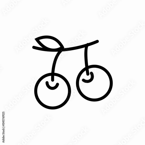 cherry fruit icon sign vector