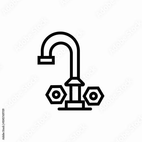 kitchen faucet icon sign vector
