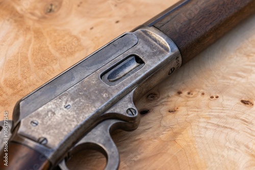 detail close up photo of rifle
