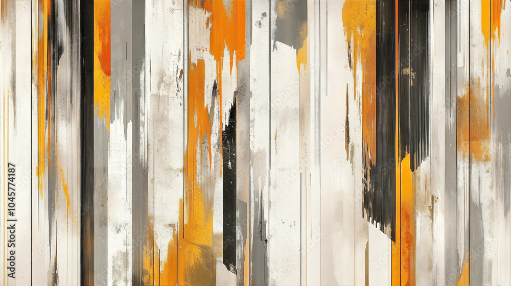 Obraz premium Vibrant abstract canvas with vertical stripes and warm colors representing energy and modern design copy space