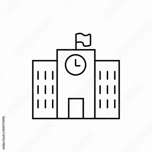 school building icon sign vector