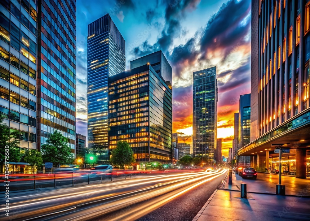 Naklejka premium Long Exposure Photography of Urban Transformation: Capturing the Essence of Improvement